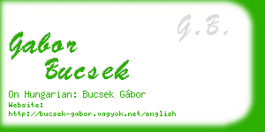 gabor bucsek business card